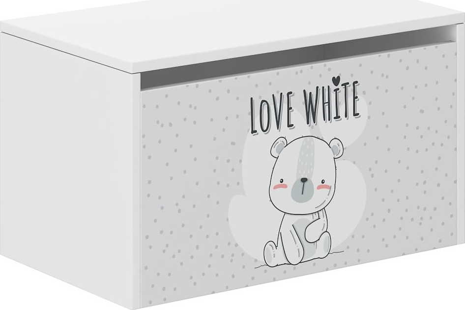 Wood Dětský box na hračky  - Bílý medvídek