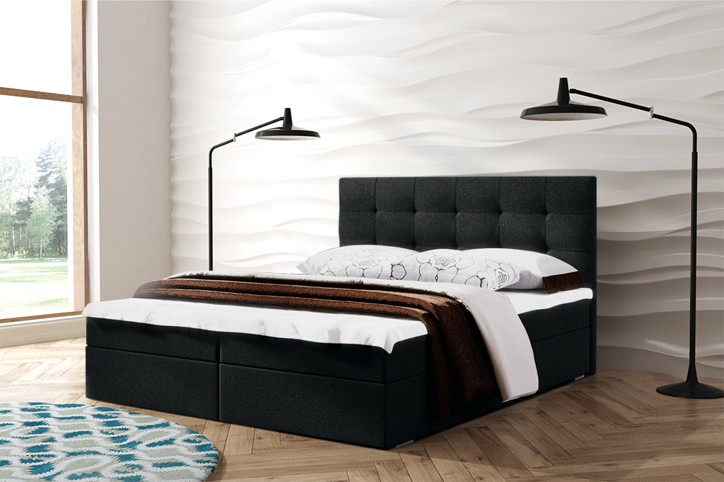 Eka Kontinentální čalouněná postel Oslo - Cassablanca (120x200 cm) :