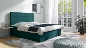 Eka Kontinentální čalouněná postel Malibu - Rivera zelená (160x200 cm)