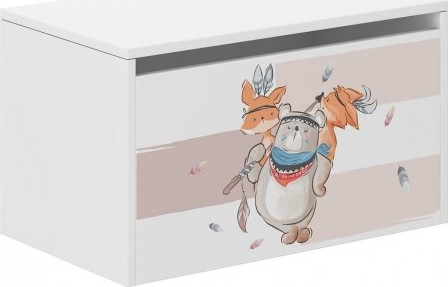 Wood Dětský box na hračky  - Medvídek lovec