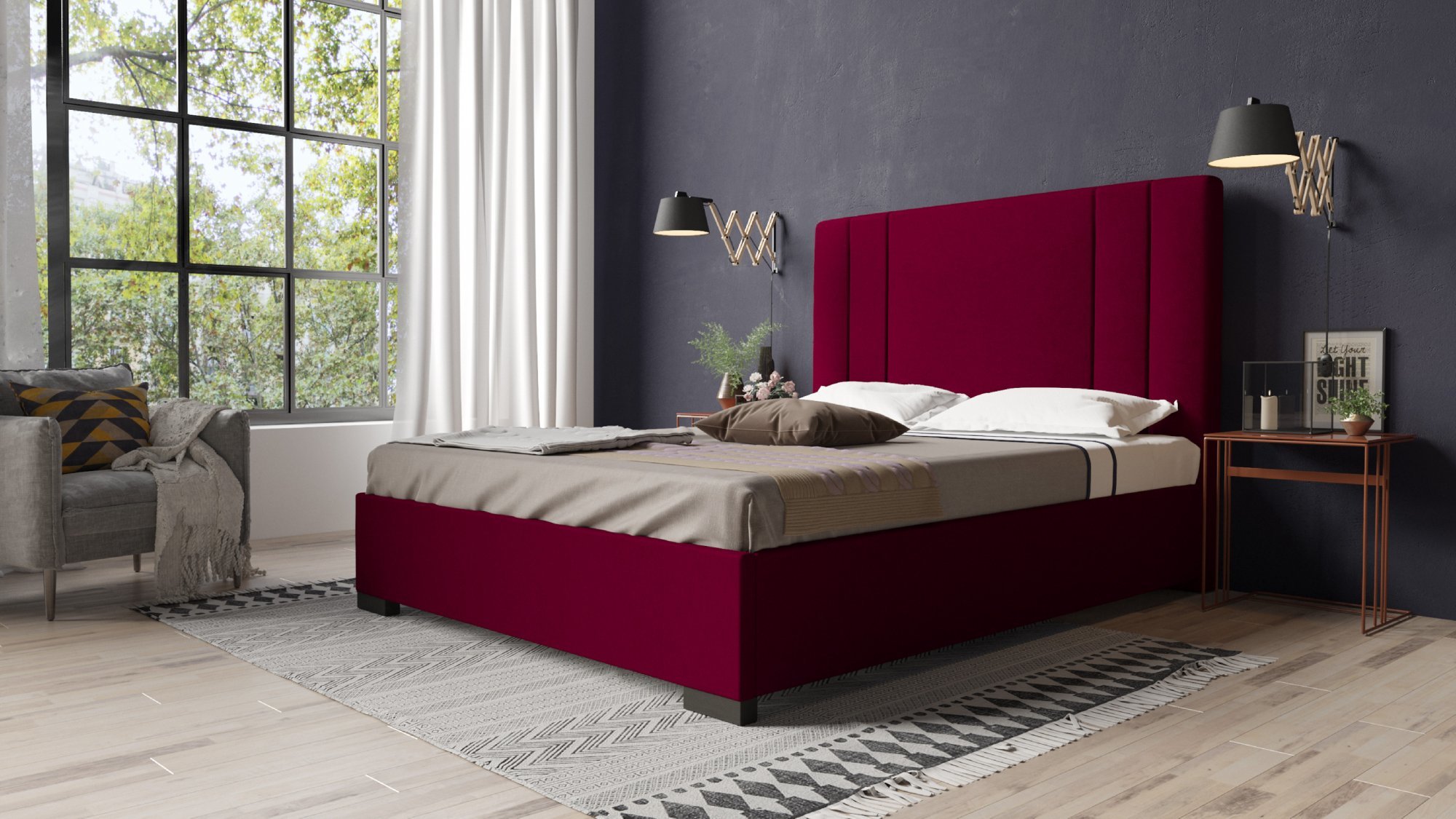 Eka Čalouněná postel Berry 160x200 cm