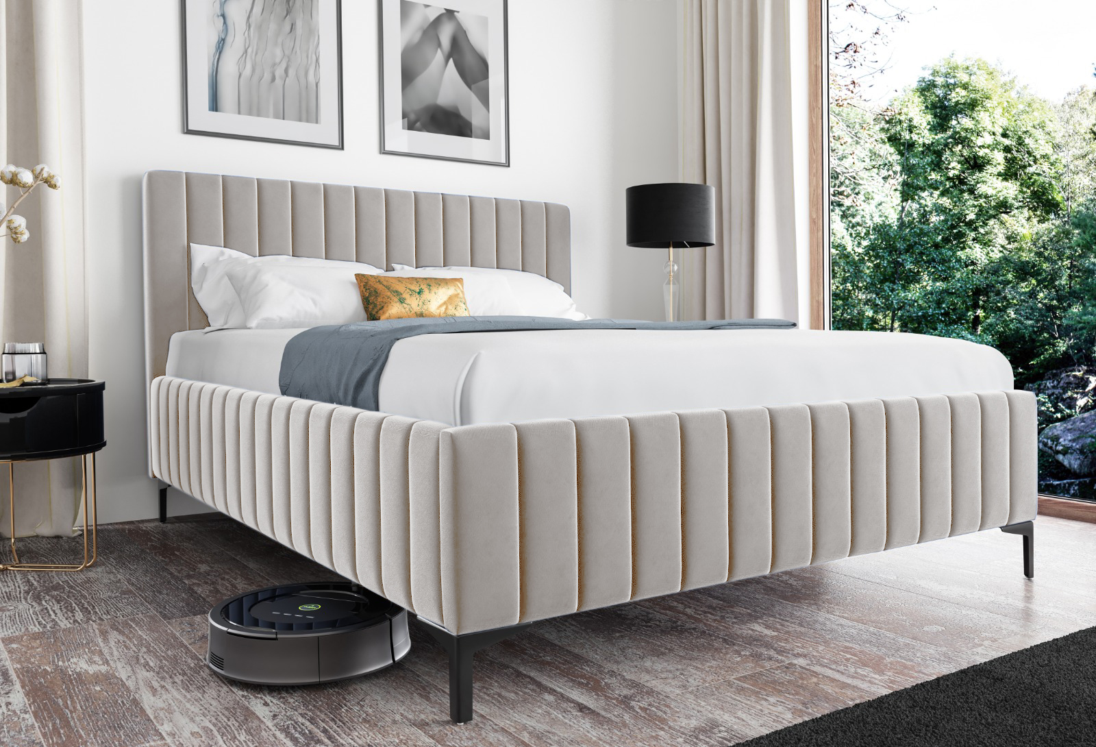 Eka Čalouněná postel INTIM zvýšená 120x200 cm