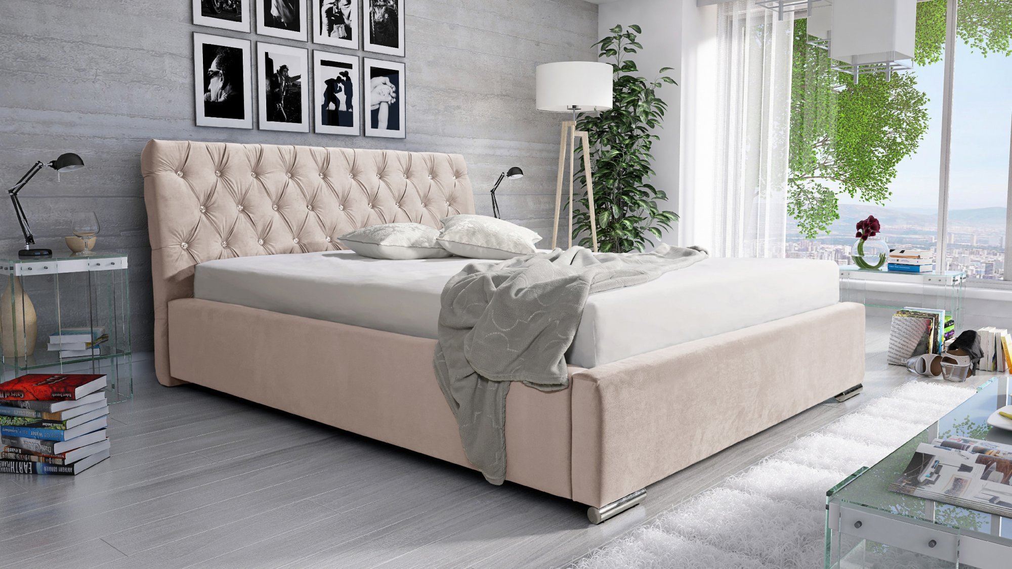 Eka Čalouněná postel Luxurious 160x200 cm